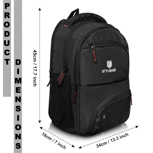 Stylbase 27L School Bag for Boys | Premium Polyester Backpack Bags for Women & Men | 5 Compartments Lightweight & Water Resistant | Stylish College Bag for Girls & Backpack for Travelling