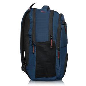 Unisex Casual Backpack School College & Travelling Use with 5 Compartments Bottle and Front Pocket - 25L ( Navy Blue)