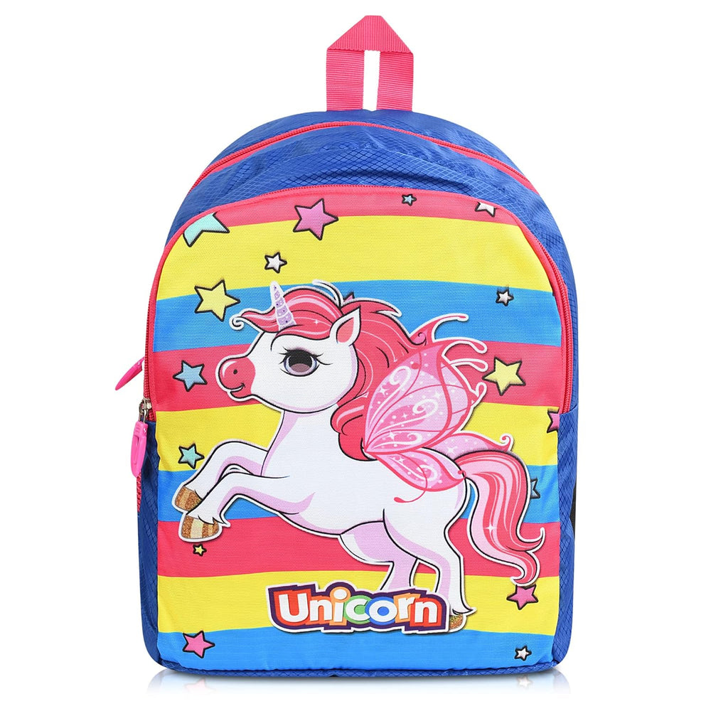 Printed Bag For Kids Kinder Garden | Nursery Stylish and Trendy Print - 14 Inches | 18L RED Unicorn