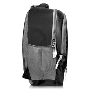 Unisex Casual Backpack School College & Travelling Use with 3 Compartments Bottle and Front Pocket - 20L ( Black)