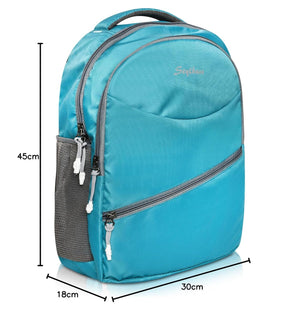 Unisex Casual Backpack School College & Travelling Use with 3 Compartments Bottle and Front Pocket - 20L ( Sky Blue)