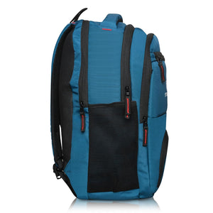 Unisex Casual Backpack School College & Travelling Use with 5 Compartments Bottle and Front Pocket - 25L ( Blue)