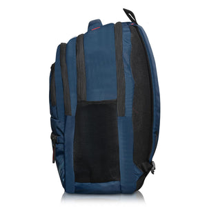 Unisex Casual Backpack School College & Travelling Use with 5 Compartments Bottle and Front Pocket - 25L ( Navy Blue)