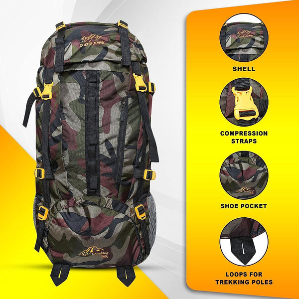 Stylbase Travel AdventurePro Trekking Bag: Ultimate Outdoor Sport Camp Hiking Rucksack | Waterproof & Spacious - 1 Year Warranty
