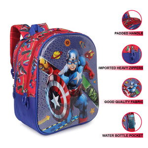 3D Cartoon Sheet School Bag | Waterproof Backpack Ideal For Kids age 5-7 years | UKG, Nursery and 1st Class 15L (Avengers)