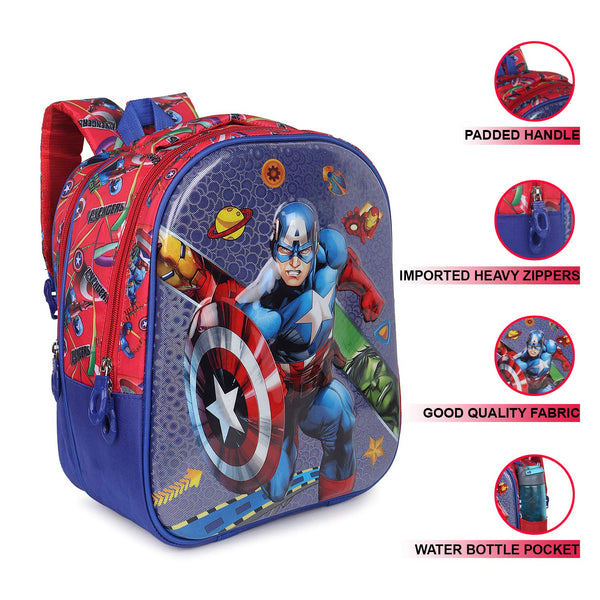 3D Cartoon Sheet School Bag | Waterproof Backpack Ideal For Kids age 5-7 years | UKG, Nursery and 1st Class 15L (Avengers)