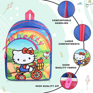 Printed Bag For Kids Kinder Garden | Nursery Stylish and Trendy Print - 14 Inches | 18L RED Hello Kitty