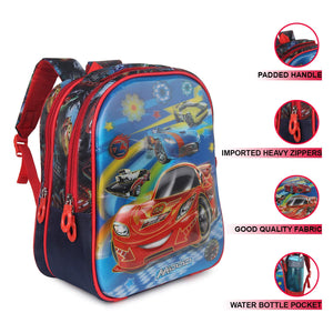 3D Cartoon Sheet School Bag | Waterproof Backpack Ideal For Kids age 5-7 years | UKG, Nursery and 1st Class 15L (Pixar_car)