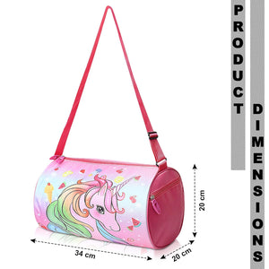 Kids Duffle Travel Bag for Travelling, Dance, Swimming, Picnic, Sports, Traveling Bag for Boys & Girls (Unicorn)