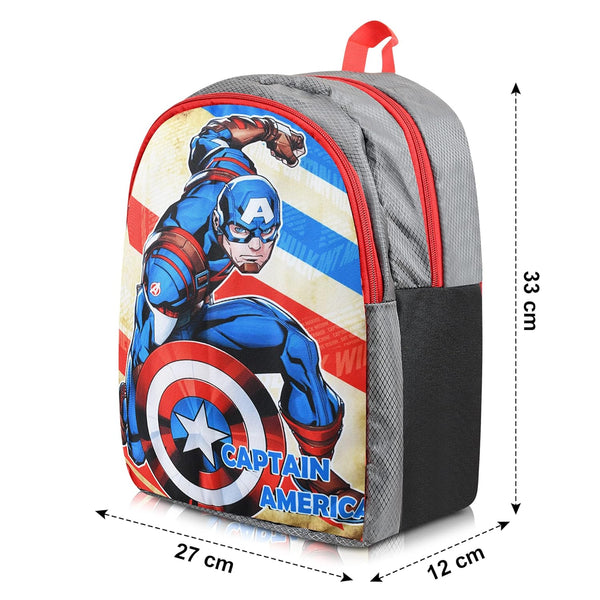 Printed Bag For Kids Kinder Garden | Nursery Stylish and Trendy Print - 14 Inches | 18L RED Avengers
