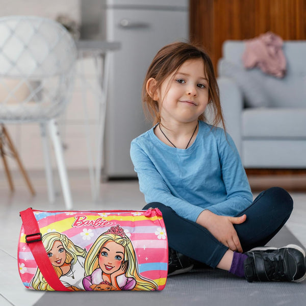 Kids Duffle Travel Bag for Travelling, Dance, Swimming, Picnic, Sports, Traveling Bag for Boys & Girls (Barbie)