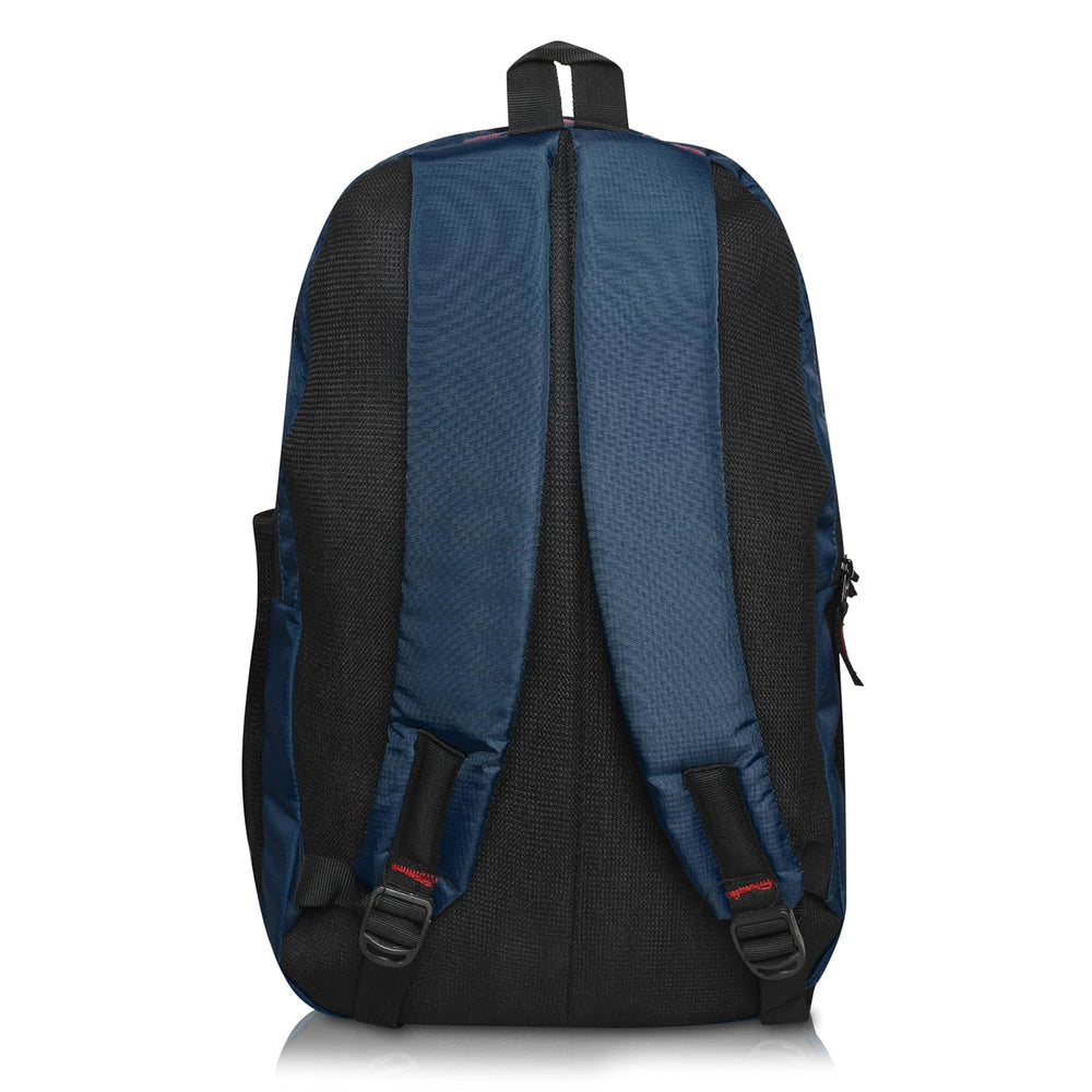 Unisex Casual Backpack School College & Travelling Use with 5 Compartments Bottle and Front Pocket - 25L ( Navy Blue)