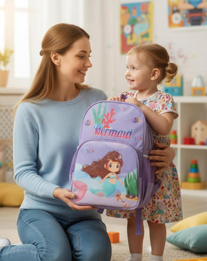 Waterproof Cartoon Backpack for Kids (Ages 5-7) Durable and Spacious School Travel Backpack | Waterproof Backpack Bag for 1st to 3rd Class (Mermaid)