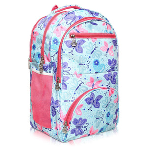 Stylbase Multi Printed Waterproof Bag Ideal For Tuition College Backpack School Bag For Girls 12 years Stylish and Trendy bag for girls 18 Inch Pink