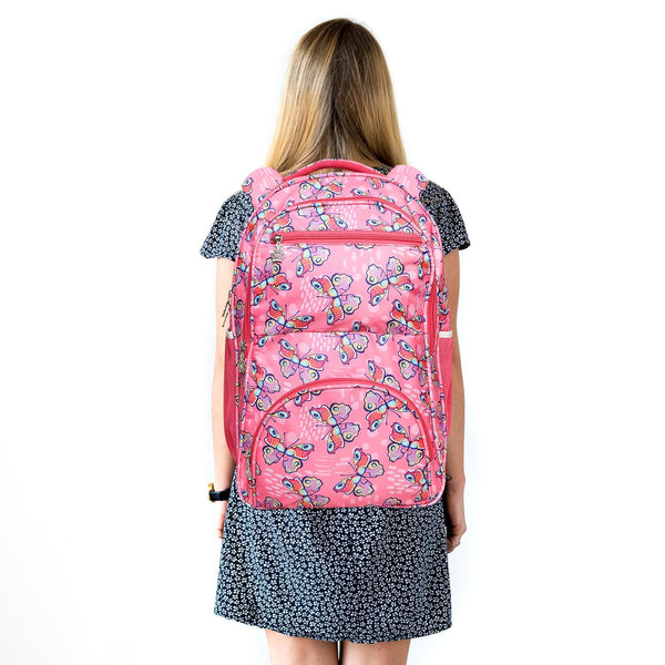 Stylbase Multi Printed Waterproof Bag Ideal For Tuition College Backpack School Bag For Girls 12 years Stylish and Trendy bag for girls 18 Inch Pink