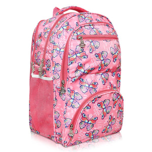 Stylbase Multi Printed Waterproof Bag Ideal For Tuition College Backpack School Bag For Girls 12 years Stylish and Trendy bag for girls 18 Inch Pink