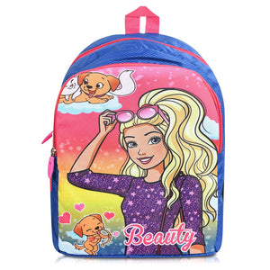 Printed Bag For Kids Kinder Garden | Nursery Stylish and Trendy Print - 14 Inches | 18L RED Beauty Girl