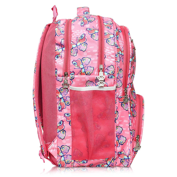 Stylbase Multi Printed Waterproof Bag Ideal For Tuition College Backpack School Bag For Girls 12 years Stylish and Trendy bag for girls 18 Inch Pink