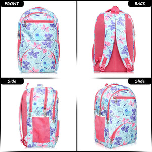 Stylbase Multi Printed Waterproof Bag Ideal For Tuition College Backpack School Bag For Girls 12 years Stylish and Trendy bag for girls 18 Inch Pink