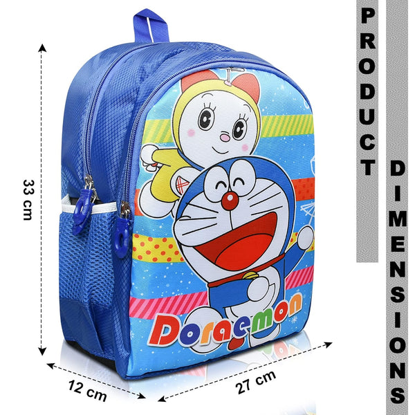 Printed Bag For Kids Kinder Garden | Nursery Stylish and Trendy Print - 14 Inches | 18L RED Doraemon