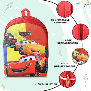 Stylbase Lightweight Polyester Casual Kids School Bag for Boys And Girls Car Cartoon Printed Waterproof Backpack Bag Ideal for Small Kids Bag lkg ukg nursery class 3-5 Years 14 inches