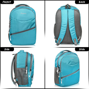 Unisex Casual Backpack School College & Travelling Use with 3 Compartments Bottle and Front Pocket - 20L ( Sky Blue)
