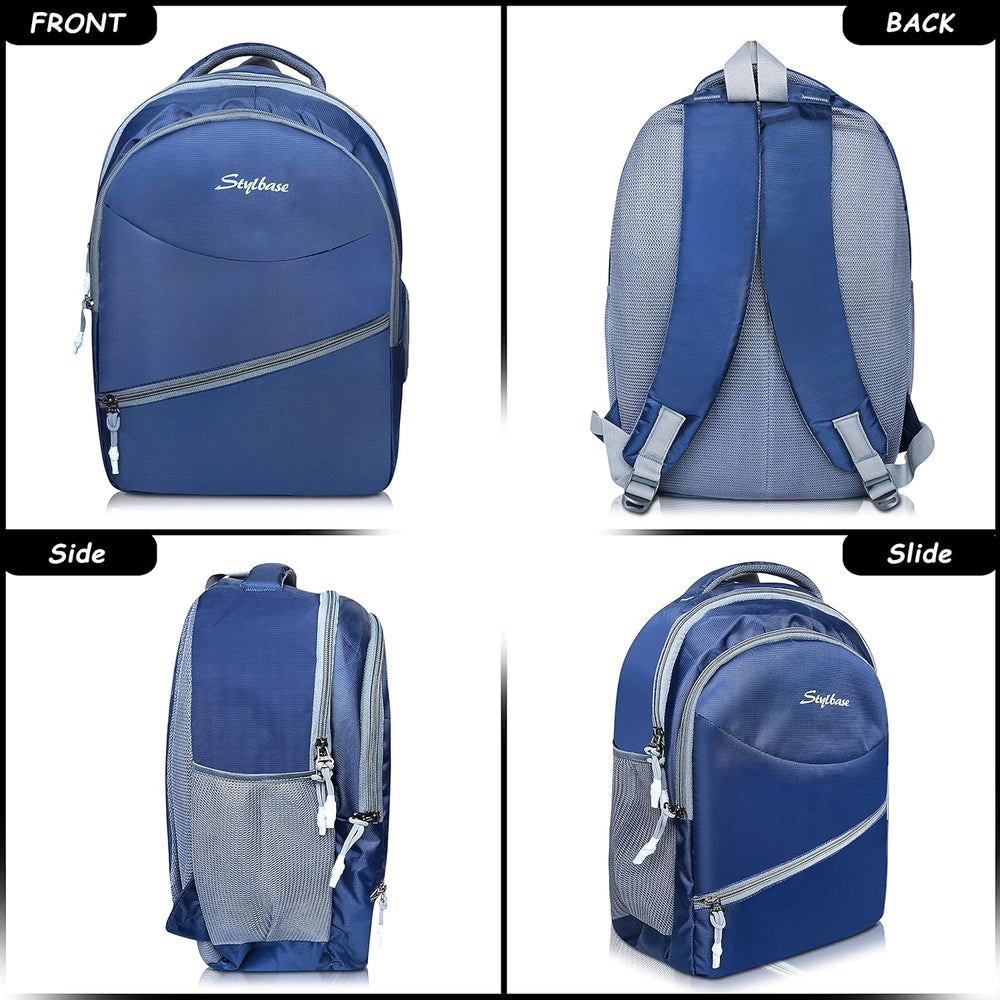 Unisex Casual Backpack School College & Travelling Use with 3 Compartments Bottle and Front Pocket - 20L  ( Blue)
