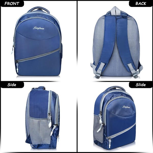 Unisex Casual Backpack School College & Travelling Use with 3 Compartments Bottle and Front Pocket - 20L  ( Blue)