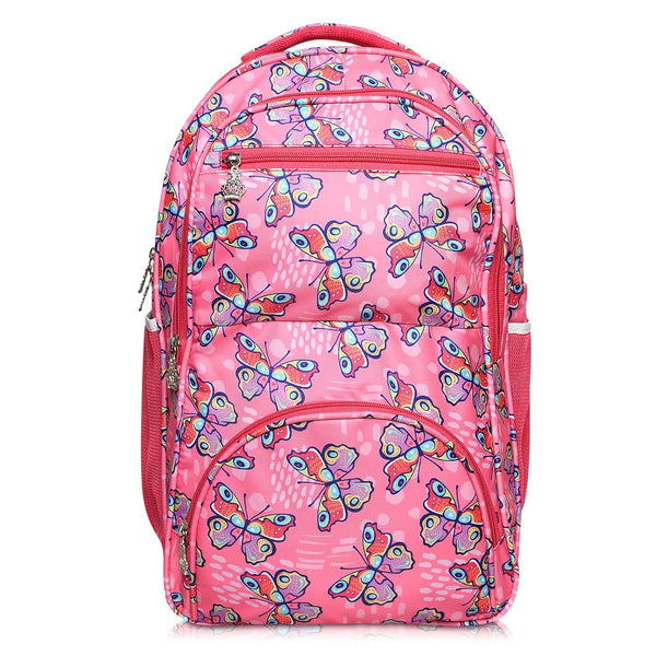 Stylbase Multi Printed Waterproof Bag Ideal For Tuition College Backpack School Bag For Girls 12 years Stylish and Trendy bag for girls 18 Inch Pink