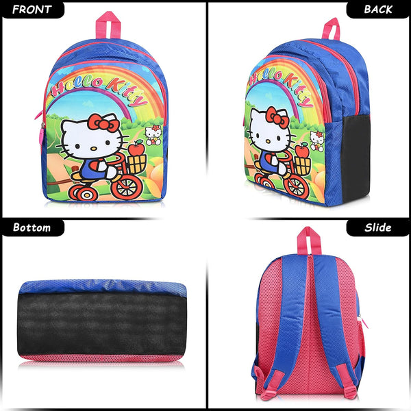 Printed Bag For Kids Kinder Garden | Nursery Stylish and Trendy Print - 14 Inches | 18L RED Hello Kitty
