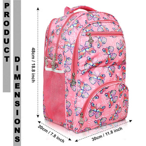 Stylbase Multi Printed Waterproof Bag Ideal For Tuition College Backpack School Bag For Girls 12 years Stylish and Trendy bag for girls 18 Inch Pink