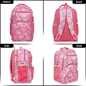 Stylbase Multi Printed Waterproof Bag Ideal For Tuition College Backpack School Bag For Girls 12 years Stylish and Trendy bag for girls 18 Inch Pink