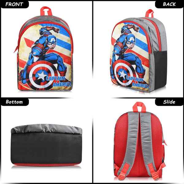 Printed Bag For Kids Kinder Garden | Nursery Stylish and Trendy Print - 14 Inches | 18L RED Avengers