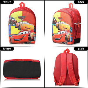 Stylbase Lightweight Polyester Casual Kids School Bag for Boys And Girls Car Cartoon Printed Waterproof Backpack Bag Ideal for Small Kids Bag lkg ukg nursery class 3-5 Years 14 inches