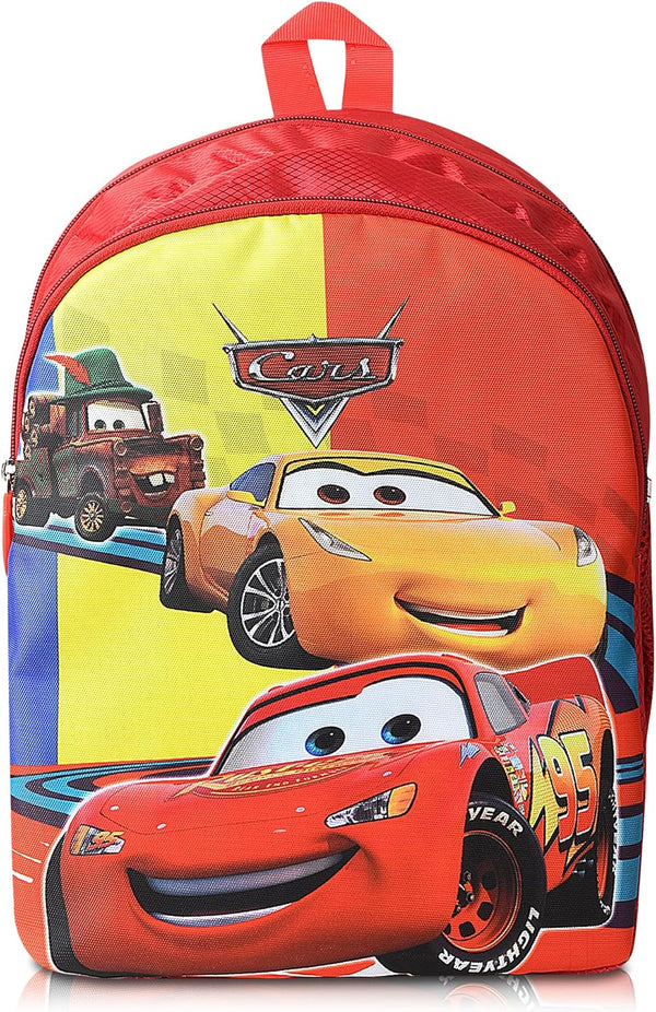 Stylbase Lightweight Polyester Casual Kids School Bag for Boys And Girls Car Cartoon Printed Waterproof Backpack Bag Ideal for Small Kids Bag lkg ukg nursery class 3-5 Years 14 inches