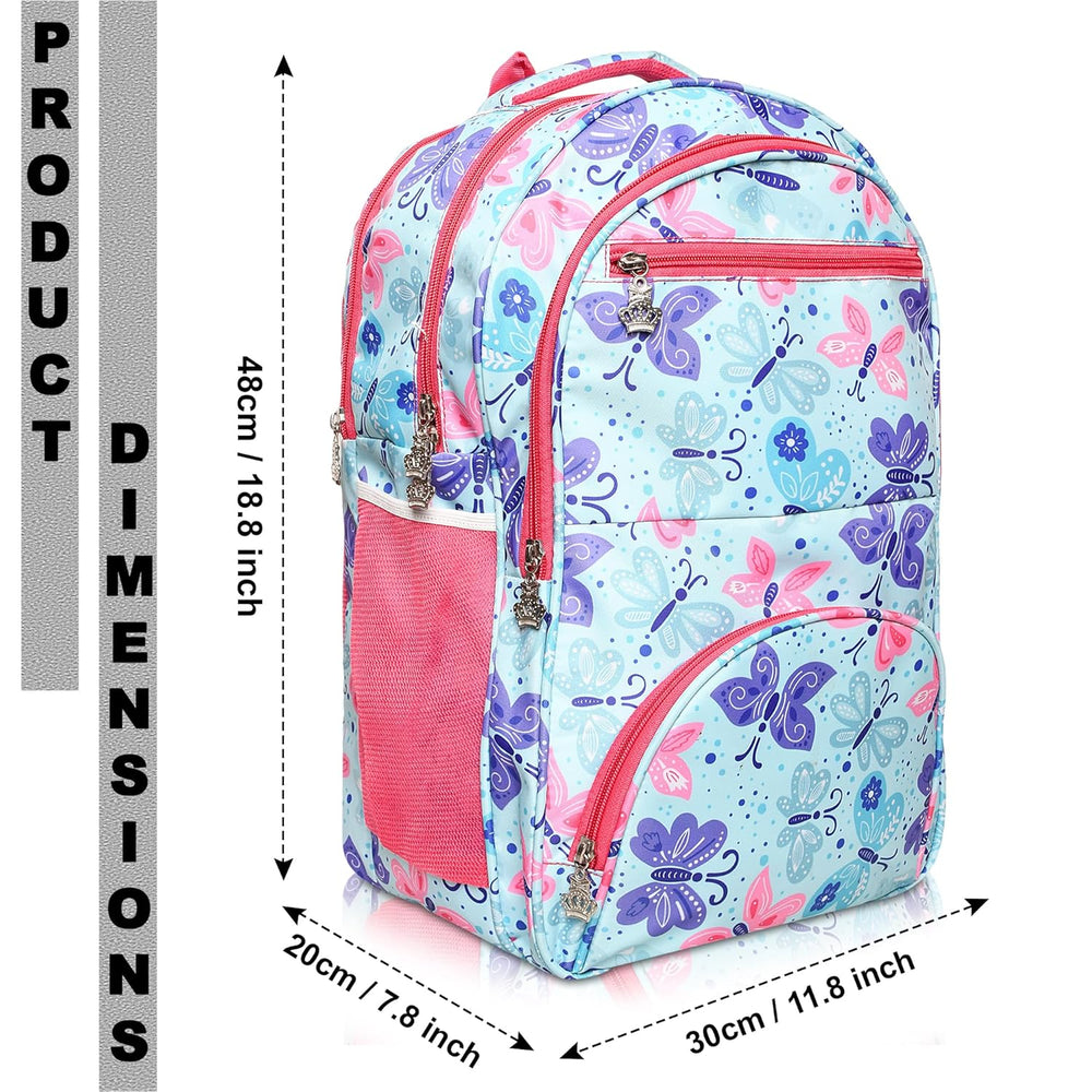 Stylbase Multi Printed Waterproof Bag Ideal For Tuition College Backpack School Bag For Girls 12 years Stylish and Trendy bag for girls 18 Inch Pink