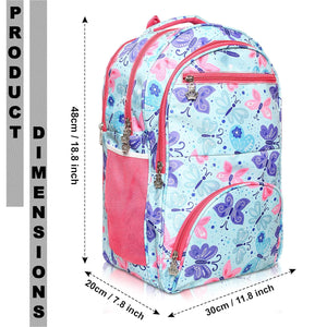 Stylbase Multi Printed Waterproof Bag Ideal For Tuition College Backpack School Bag For Girls 12 years Stylish and Trendy bag for girls 18 Inch Pink