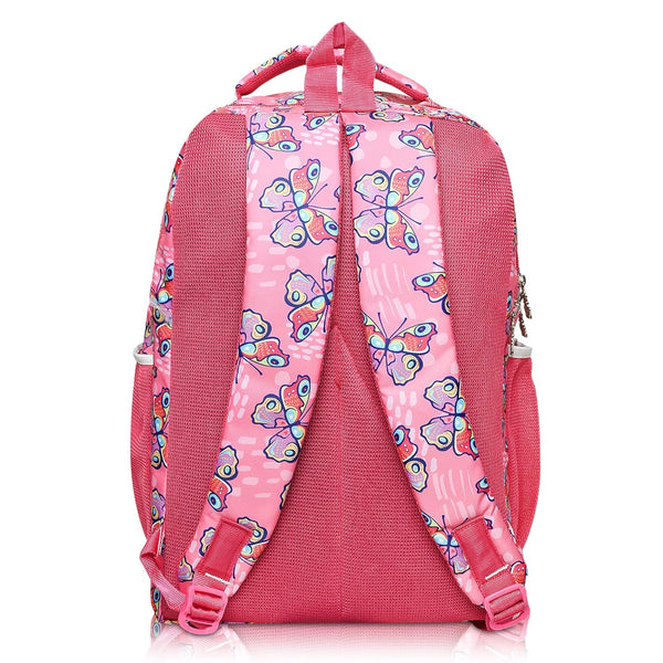 Stylbase Multi Printed Waterproof Bag Ideal For Tuition College Backpack School Bag For Girls 12 years Stylish and Trendy bag for girls 18 Inch Pink