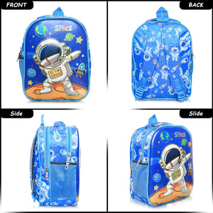 3D Cartoon Sheet School Bag | Waterproof Backpack Ideal For Kids age 5-7 years | UKG, Nursery and 1st Class 15L (Space-Boy)