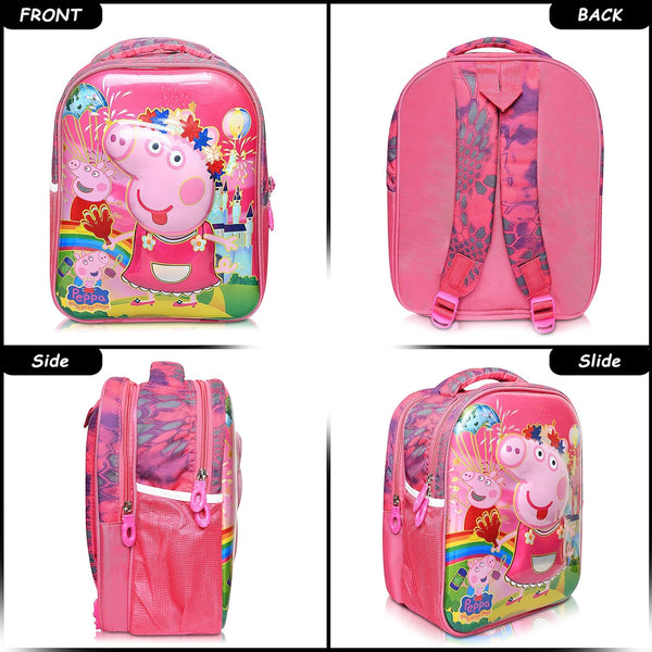3D Cartoon Sheet School Bag | Waterproof Backpack Ideal For Kids age 5-7 years | UKG, Nursery and 1st Class 15L (Peppa-Pig)